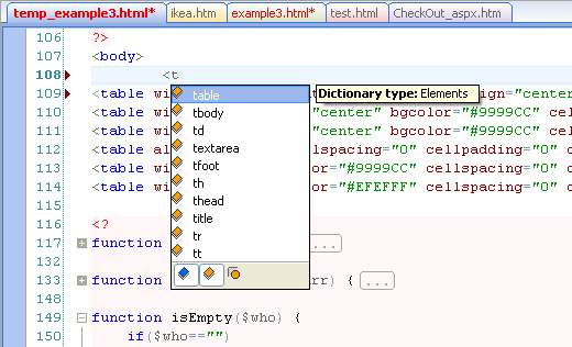 Auto-Completion screenshot. Click to see next