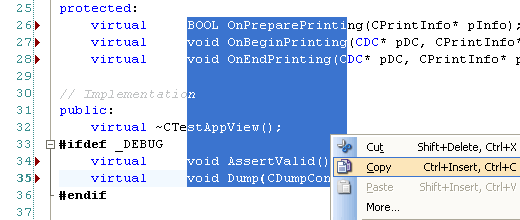 Column Mode Selection screenshot. Click to see next