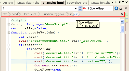 Hierarchy Bar screenshot. Click to see next